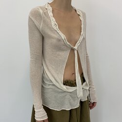 MARITHÉ FRANÇOIS GIRBAUD White Knitted Deconstructed Top1.jpg