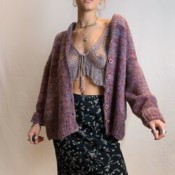 gorgeous vintage mixed purple hand knitted cardigan4.jpg