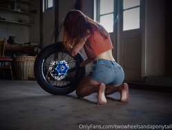 Two wheels and a ponytail