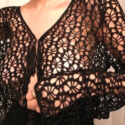 Incredible crocheted headed top with long gorgeous sleeves1.jpg